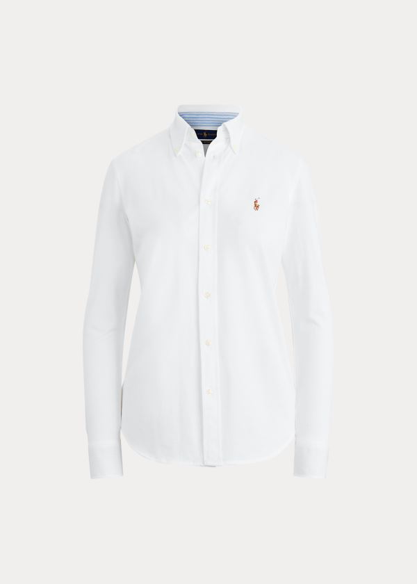 Women's Polo Ralph Lauren Knit Cotton Oxford Shirt | 156497QGE